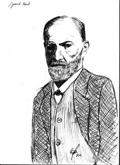 Sigmund Freud Zeichnung Raúl Soriano 2011
