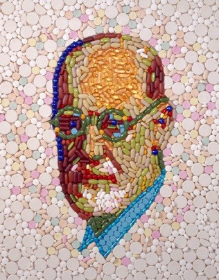 Bild Jason Mecier Sigmund Freud portrait mosaic of pills